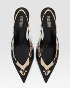 SLINGBACK IN NAPPA CON RICAMO CUT-OUT E INTARSI A CUORE