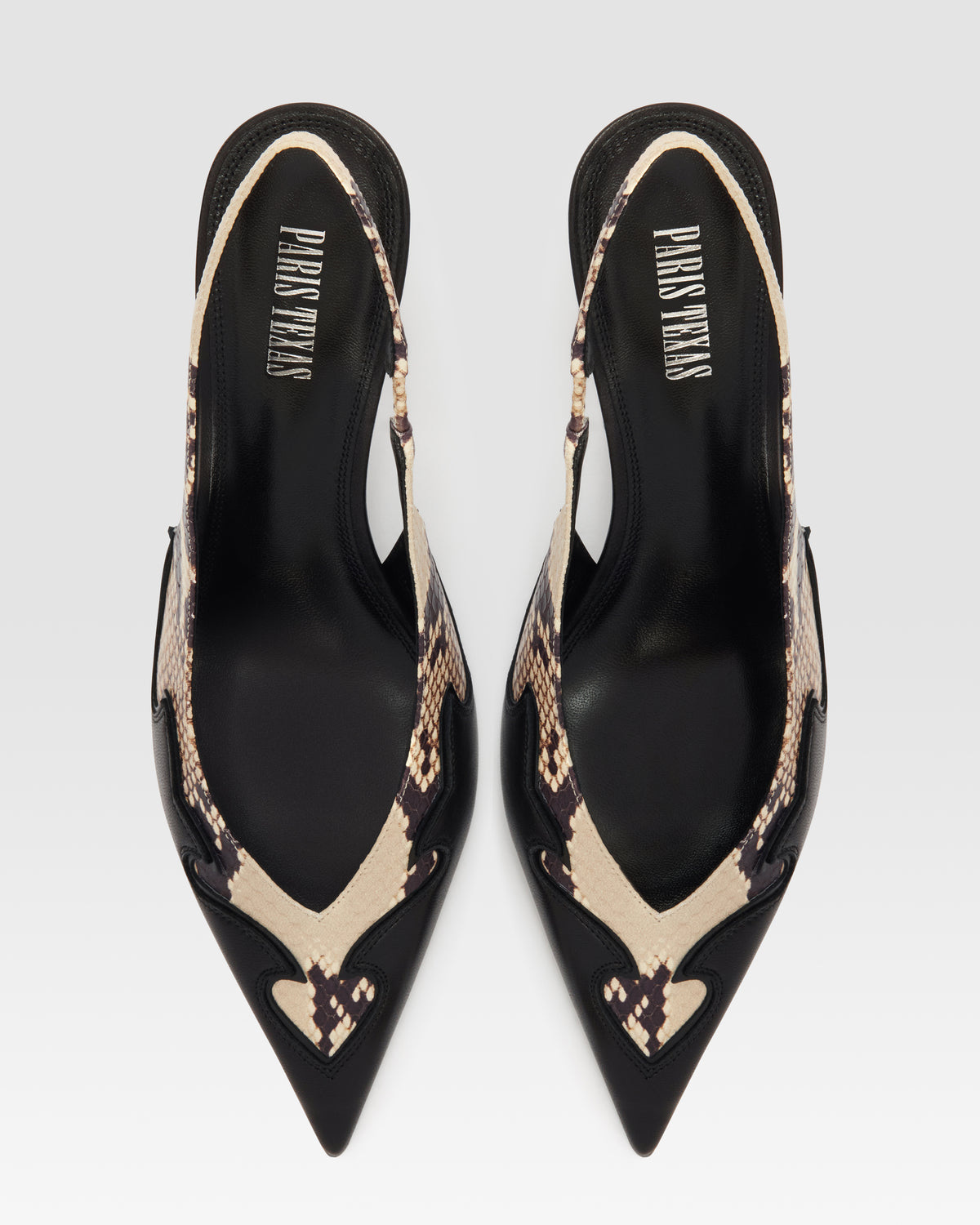 SLINGBACK IN NAPPA CON RICAMO CUT-OUT E INTARSI A CUORE