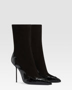 BOTIN DE ANTE CON BORDADO CUT-OUT E INCRUSTACIONES DE CORAZON