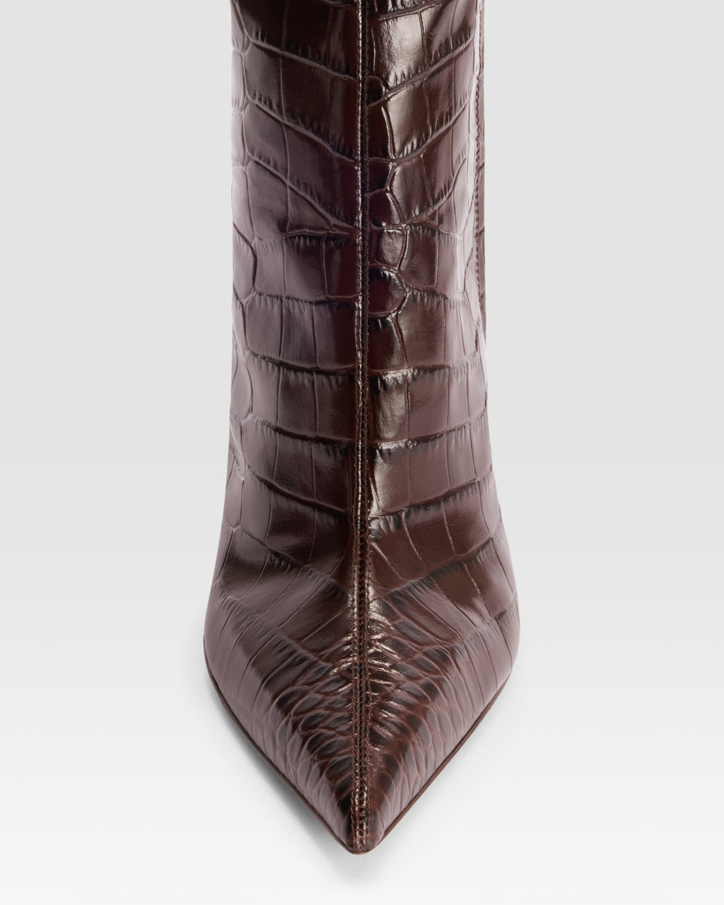 CROCO-PRINT LEATHER BOOT WITH SOFT FURRY BAND