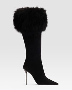 SUEDE BOOT WITH SOFT FURRY BAND