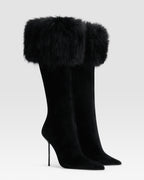 SUEDE BOOT WITH SOFT FURRY BAND