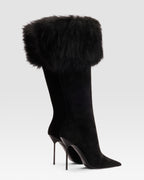 SUEDE BOOT WITH SOFT FURRY BAND