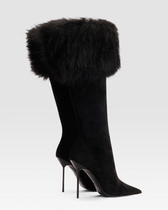 SUEDE BOOT WITH SOFT FURRY BAND