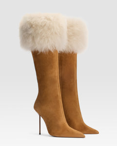 SUEDE BOOT WITH SOFT FURRY BAND
