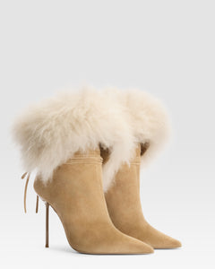 SUEDE ANKLE BOOT LINED IN SOFT FUR