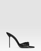 KROKO-PRINT LEDER MULE MIT JUWELEN-SCHNALLE