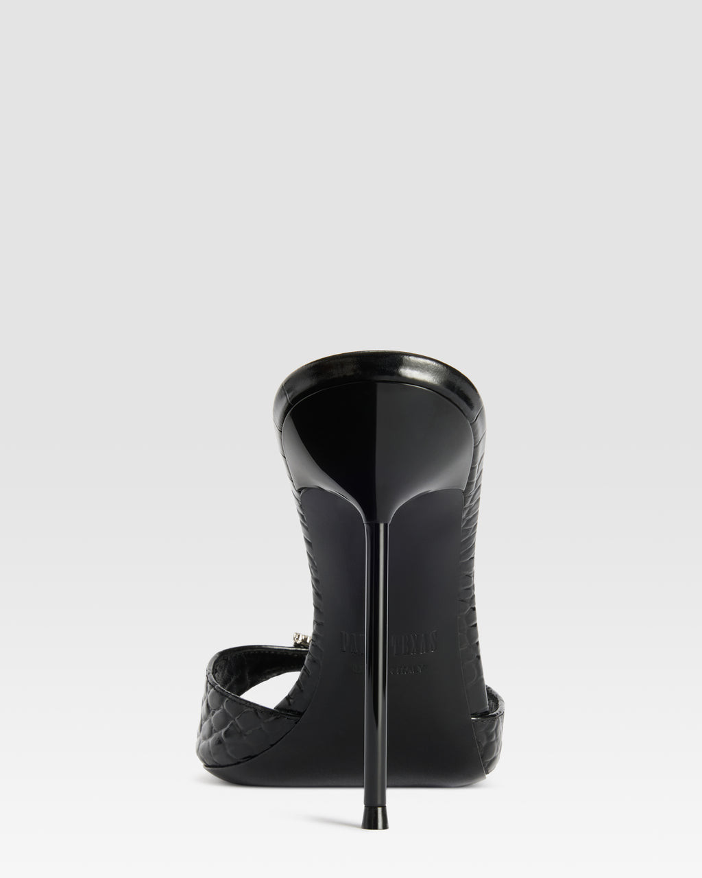 KROKO-PRINT LEDER MULE MIT JUWELEN-SCHNALLE
