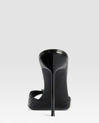 KROKO-PRINT LEDER MULE MIT JUWELEN-SCHNALLE