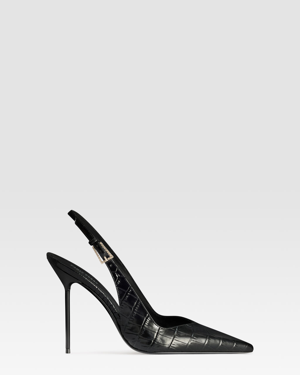 KROKO-PRINT LEDER SLINGBACK MIT JUWELEN-SCHNALLE