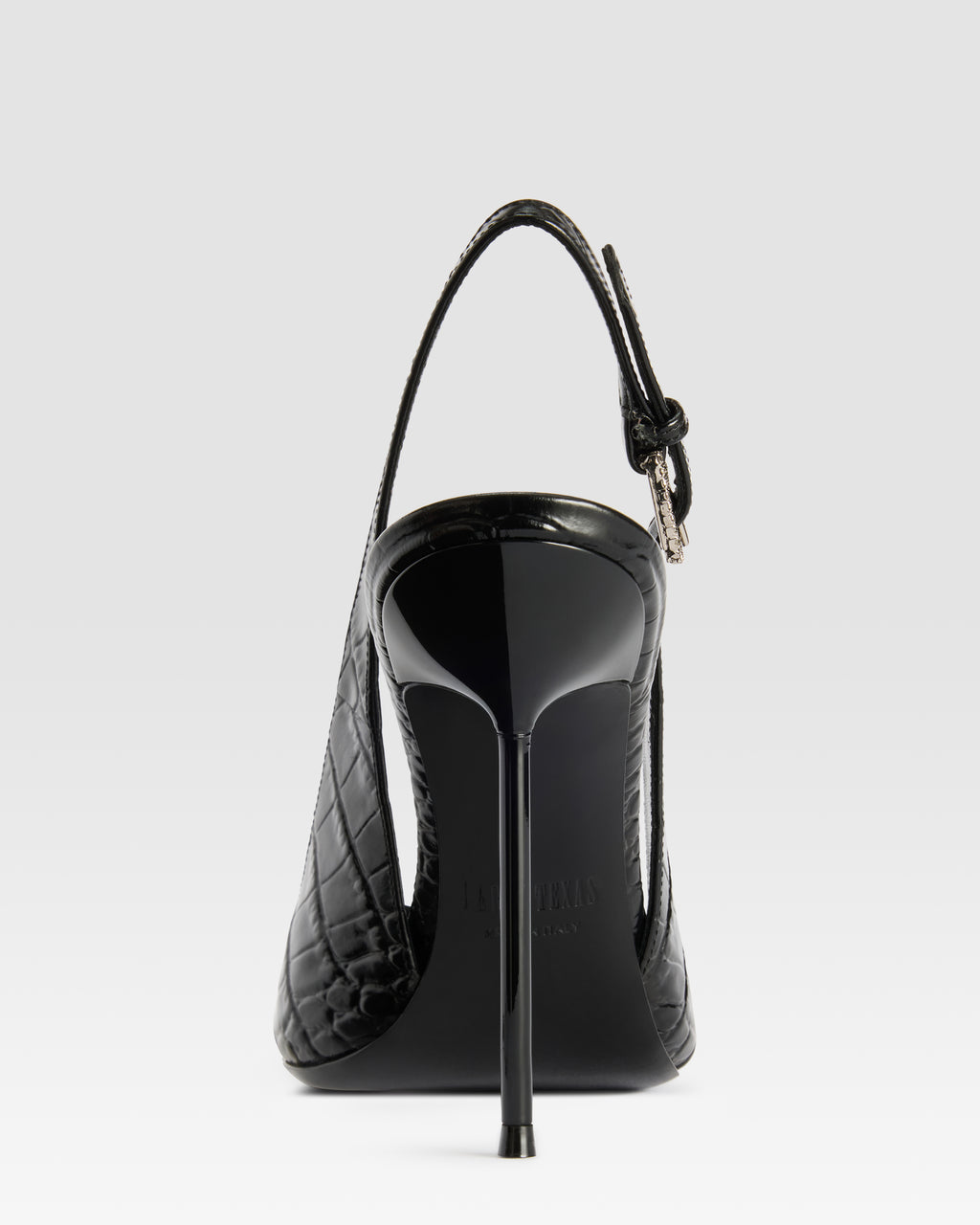 KROKO-PRINT LEDER SLINGBACK MIT JUWELEN-SCHNALLE