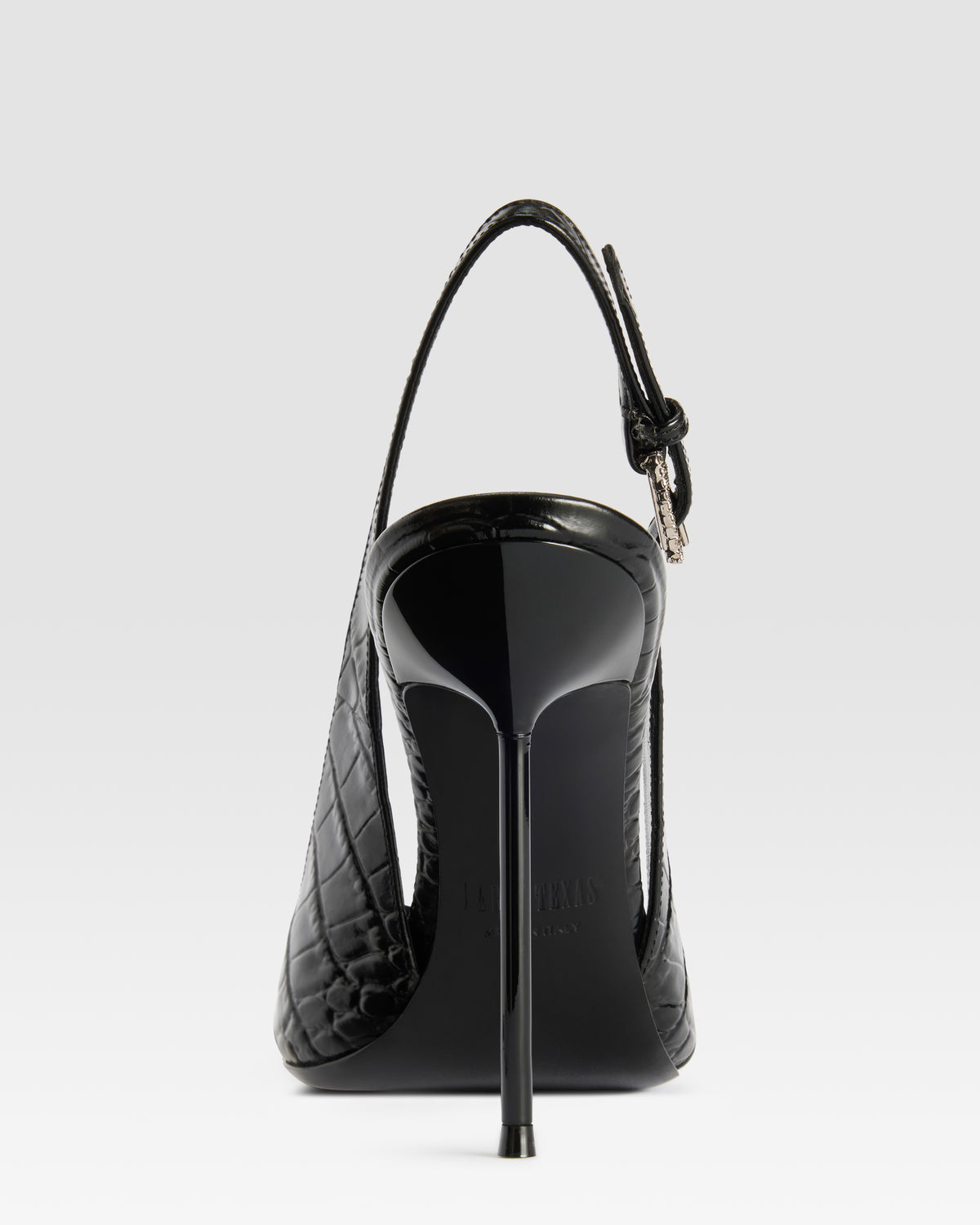 KROKO-PRINT LEDER SLINGBACK MIT JUWELEN-SCHNALLE