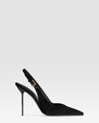 VELVET SLINGBACK WITH JEWEL BUCKLE