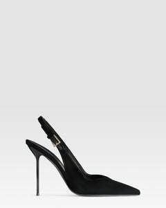 VELVET SLINGBACK WITH JEWEL BUCKLE