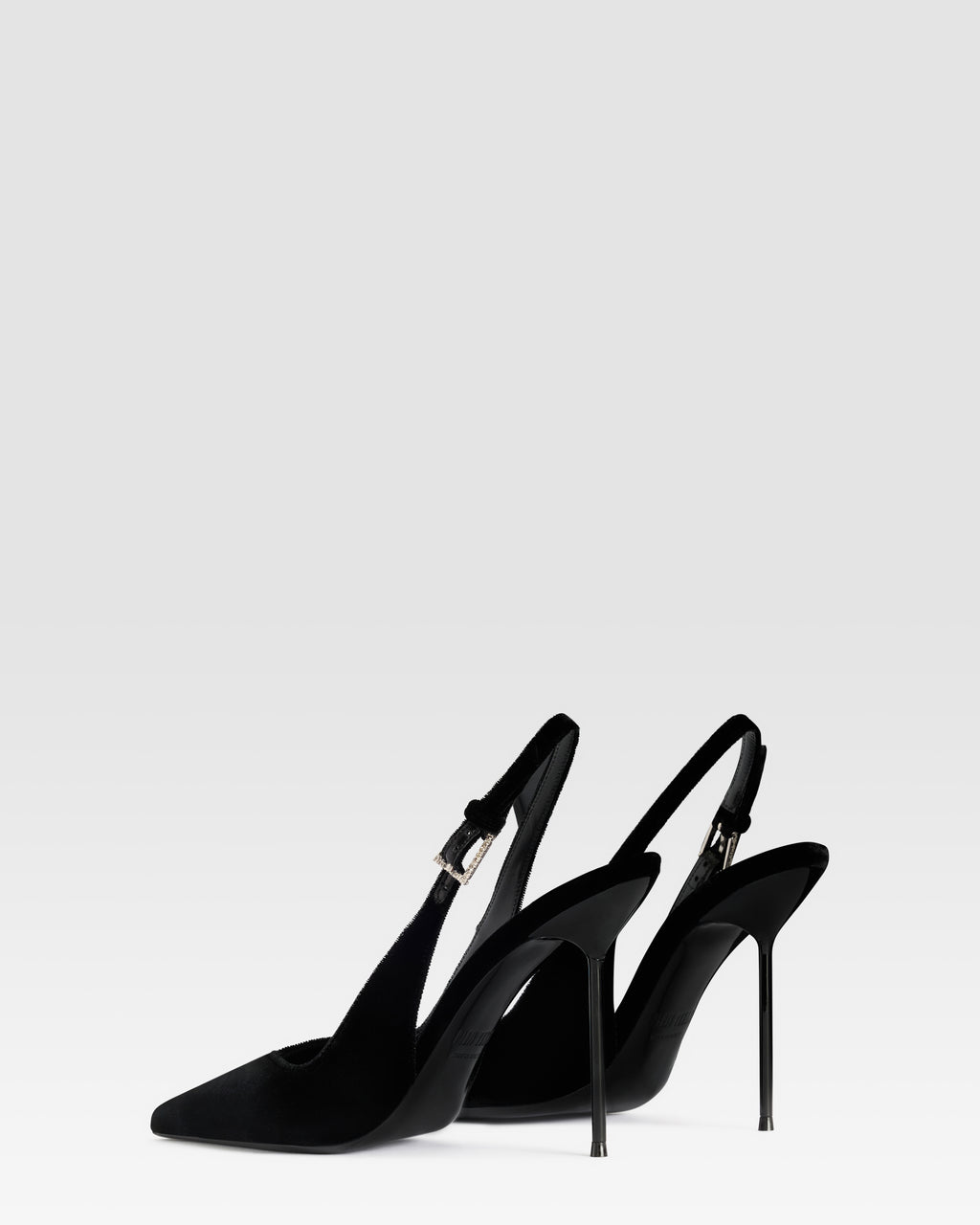 VELVET SLINGBACK WITH JEWEL BUCKLE