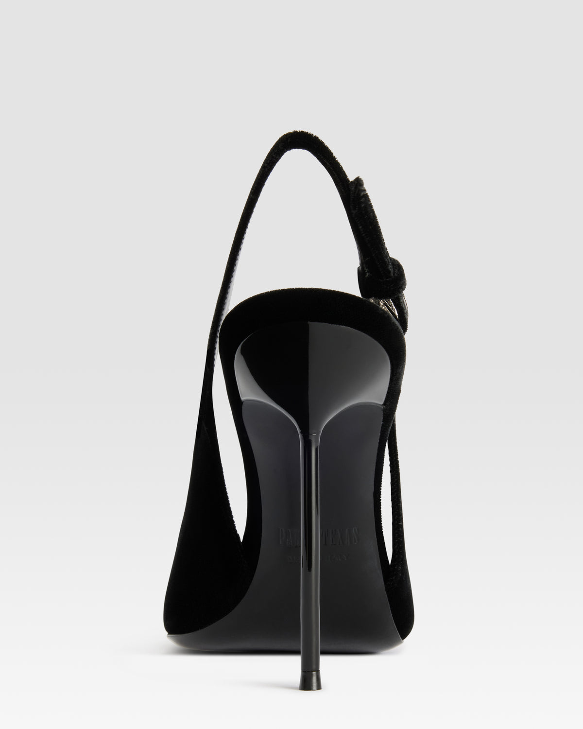 VELVET SLINGBACK WITH JEWEL BUCKLE