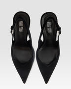 VELVET SLINGBACK WITH JEWEL BUCKLE