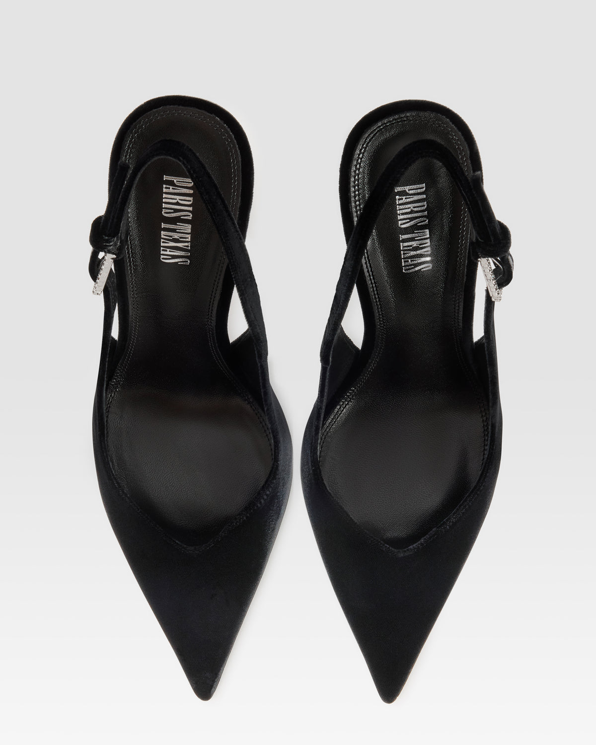 VELVET SLINGBACK WITH JEWEL BUCKLE