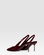 SLINGBACK EN VELOURS AVEC BOUCLE BIJOU