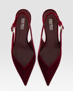 SLINGBACK EN VELOURS AVEC BOUCLE BIJOU