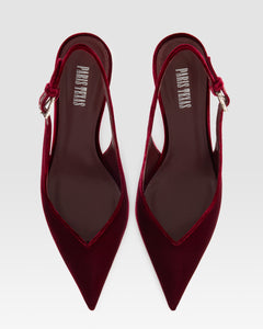 SLINGBACK EN VELOURS AVEC BOUCLE BIJOU