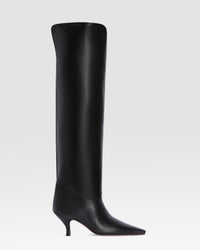 BOTA OVER-THE-KNEE DE PIEL — BLACK