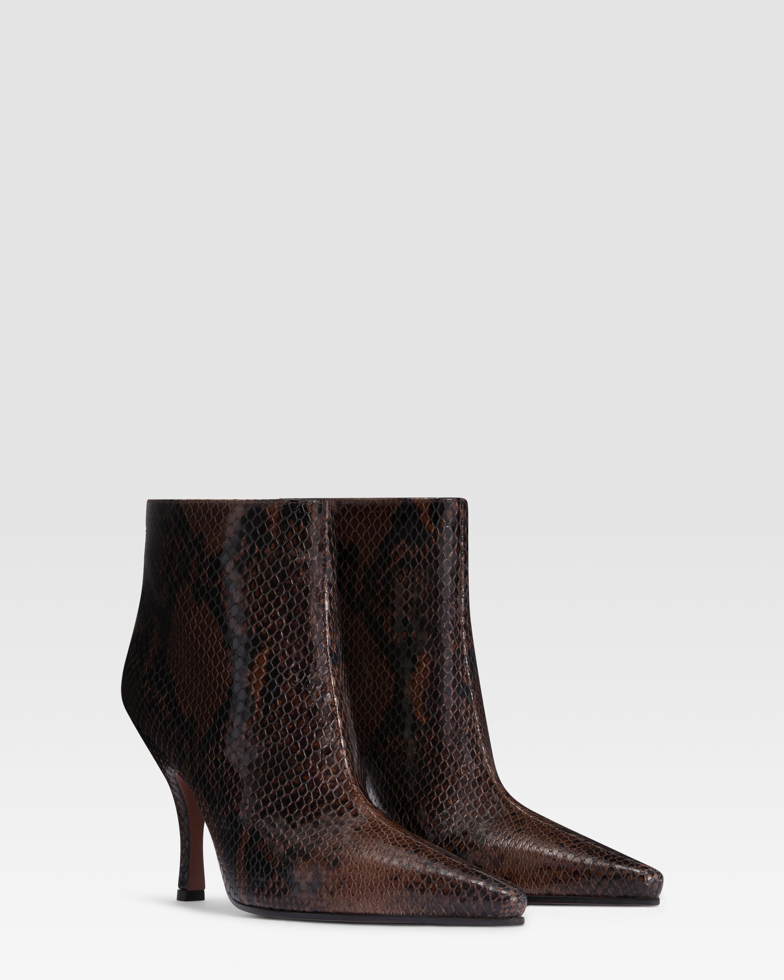 PYTHON-PRINT LEDER ANKLE BOOT