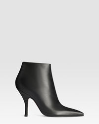 LEATHER ANKLE BOOT — BLACK