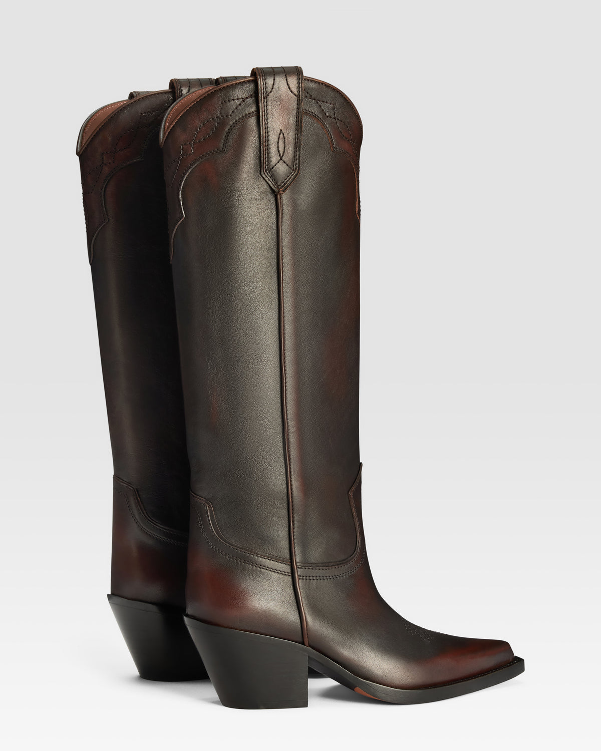 BRUSHED LEATHER WESTERN BOOT