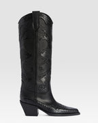BOTTE WESTERN EN CUIR AVEC BRODERIE IMPRIME PYTHON