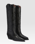 BOTTE WESTERN EN CUIR AVEC BRODERIE IMPRIME PYTHON