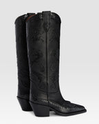 BOTTE WESTERN EN CUIR AVEC BRODERIE IMPRIME PYTHON