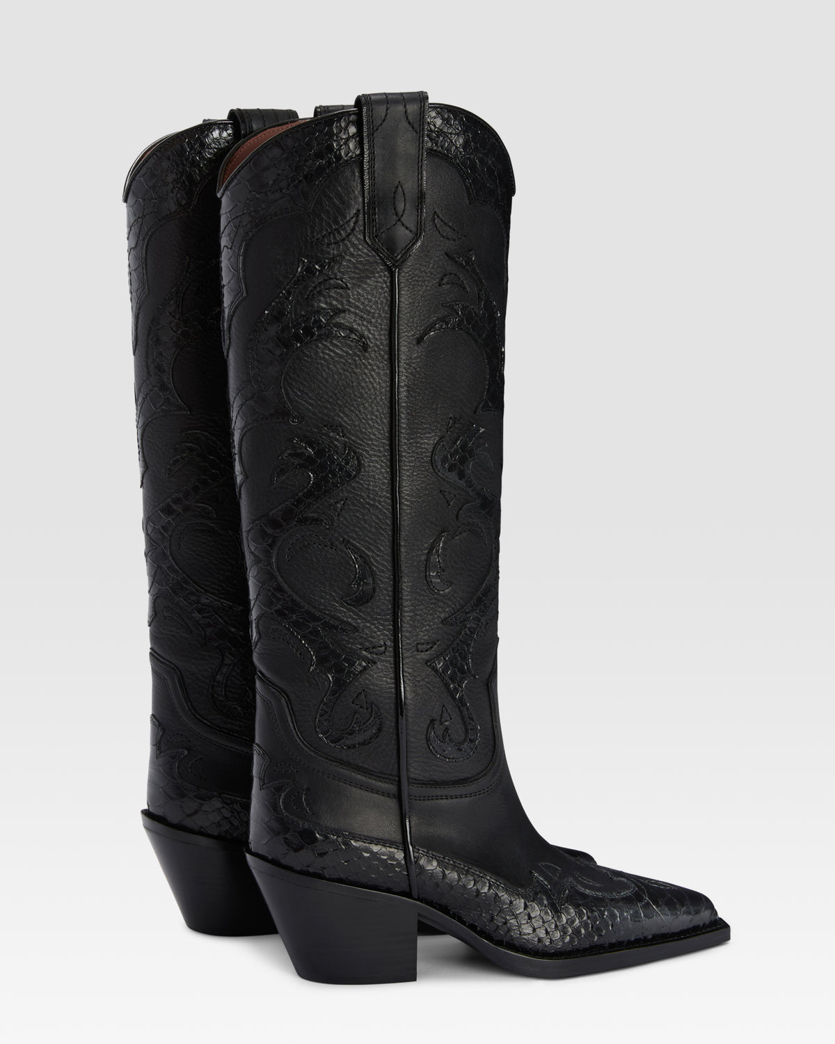 BOTTE WESTERN EN CUIR AVEC BRODERIE IMPRIME PYTHON