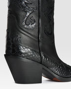 BOTTE WESTERN EN CUIR AVEC BRODERIE IMPRIME PYTHON