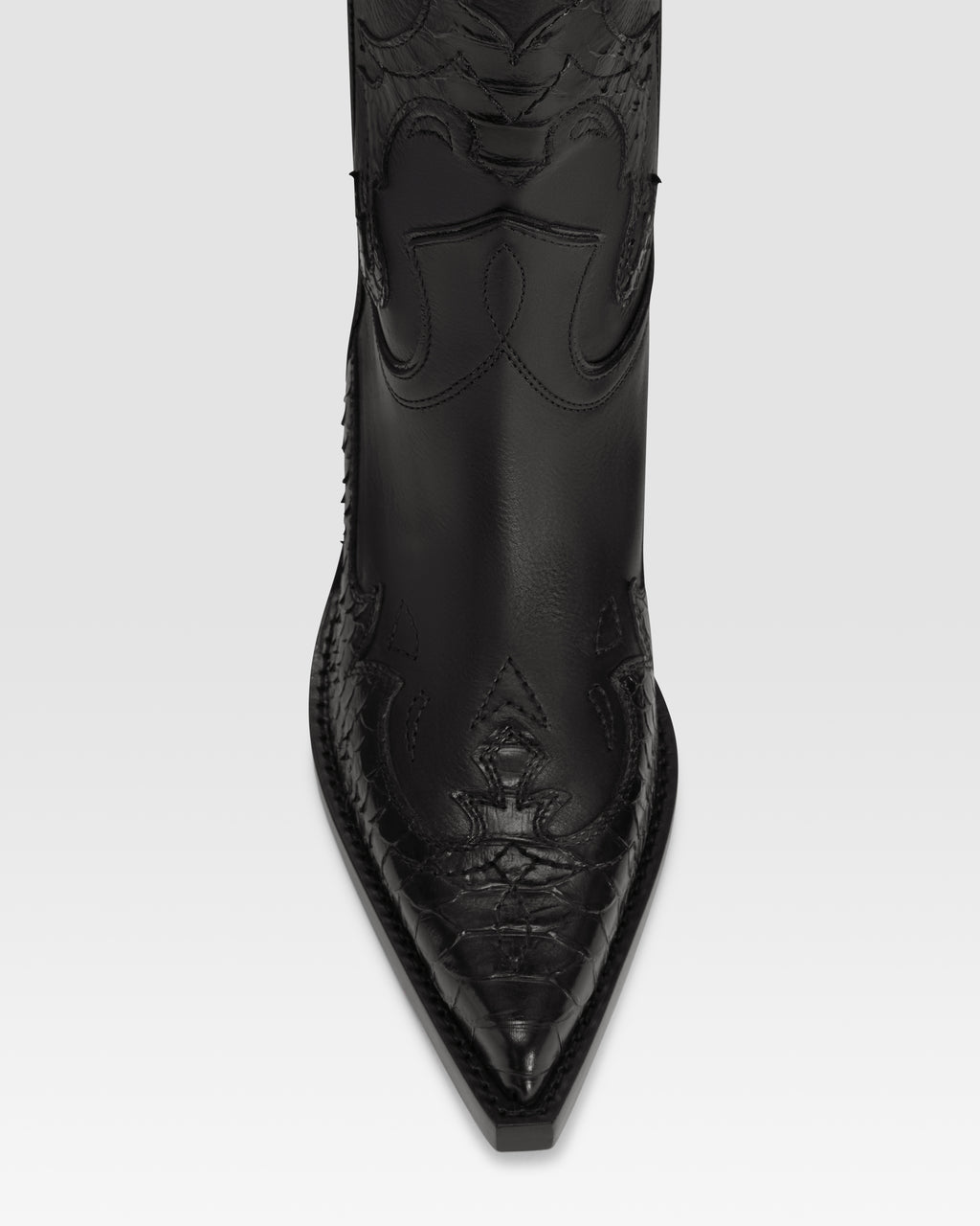 BOTTE WESTERN EN CUIR AVEC BRODERIE IMPRIME PYTHON