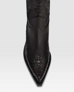 BOTTE WESTERN EN CUIR AVEC BRODERIE IMPRIME PYTHON