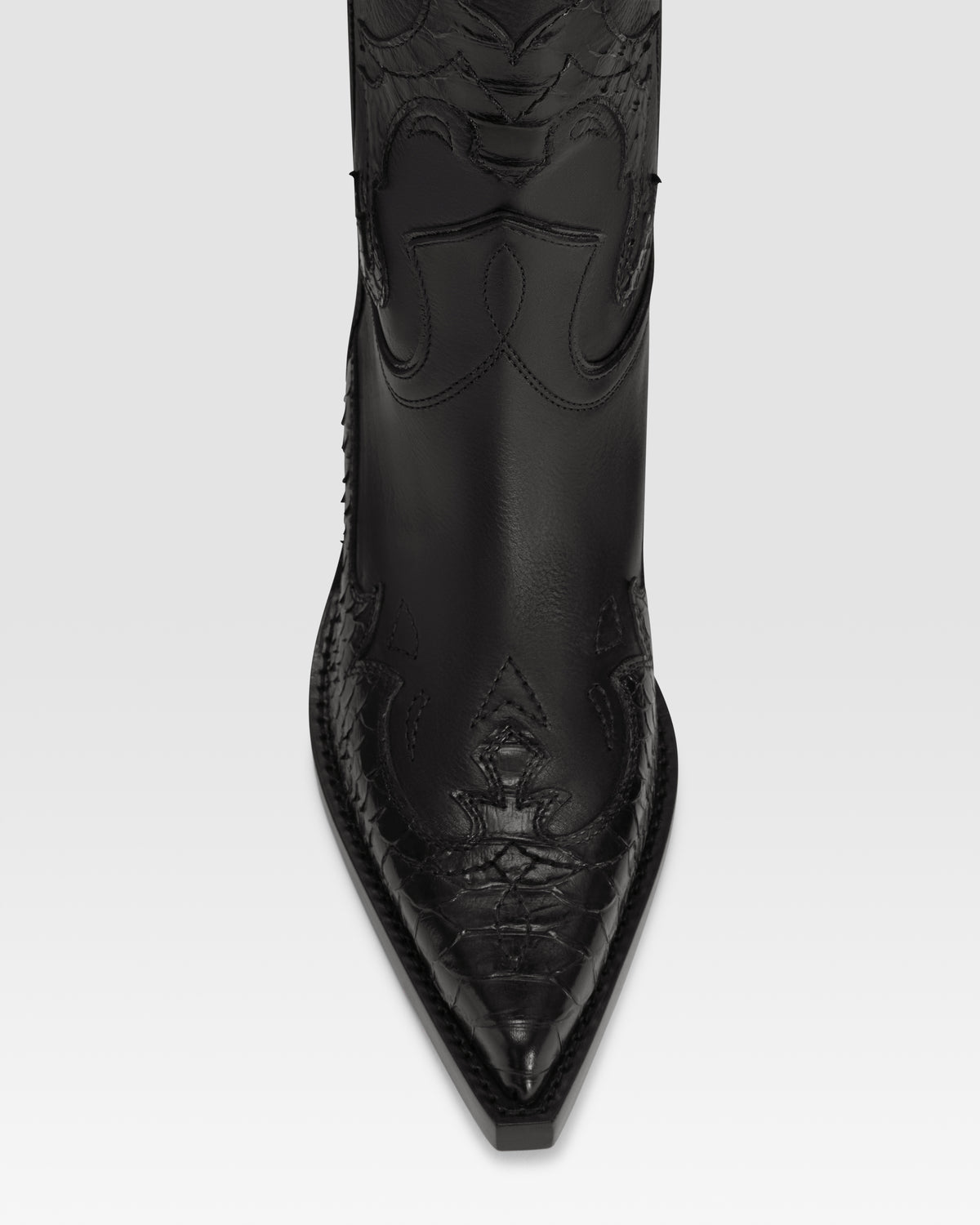 BOTTE WESTERN EN CUIR AVEC BRODERIE IMPRIME PYTHON