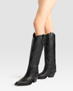 BOTTE WESTERN EN CUIR AVEC BRODERIE IMPRIME PYTHON