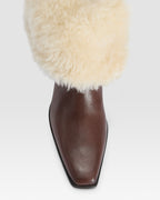 ANKLE BOOT AUS LEDER UND WEICHEM SHEARLING