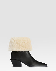 ANKLE BOOT AUS LEDER UND WEICHEM SHEARLING