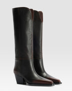 VINTAGE-EFFECT LEATHER BOOT