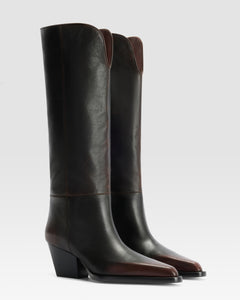 VINTAGE-EFFECT LEATHER BOOT