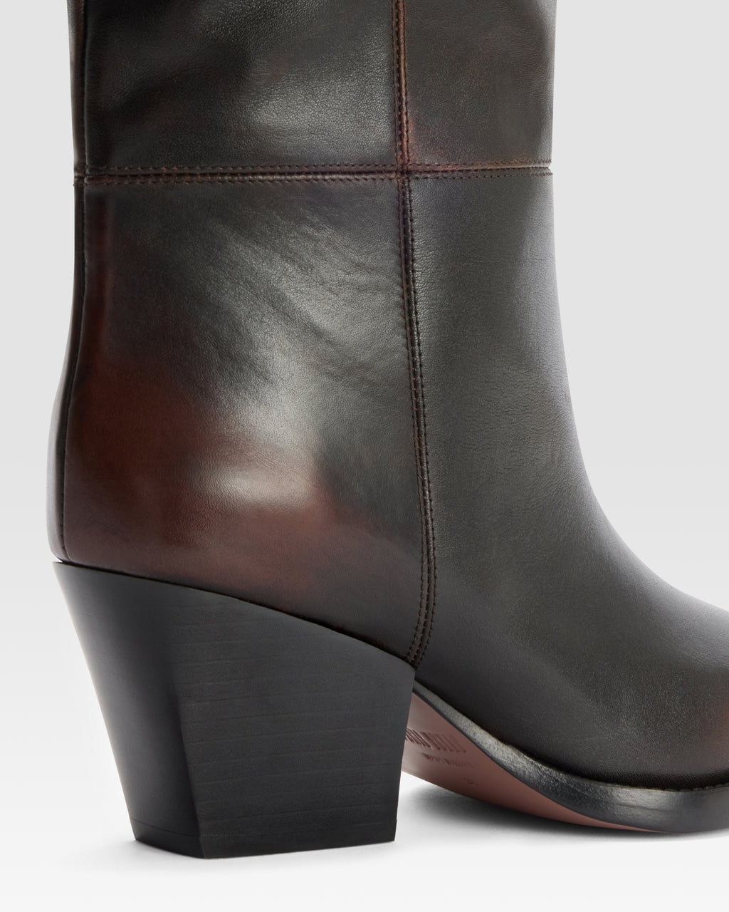 VINTAGE-EFFECT LEATHER BOOT
