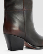 VINTAGE-EFFECT LEATHER BOOT