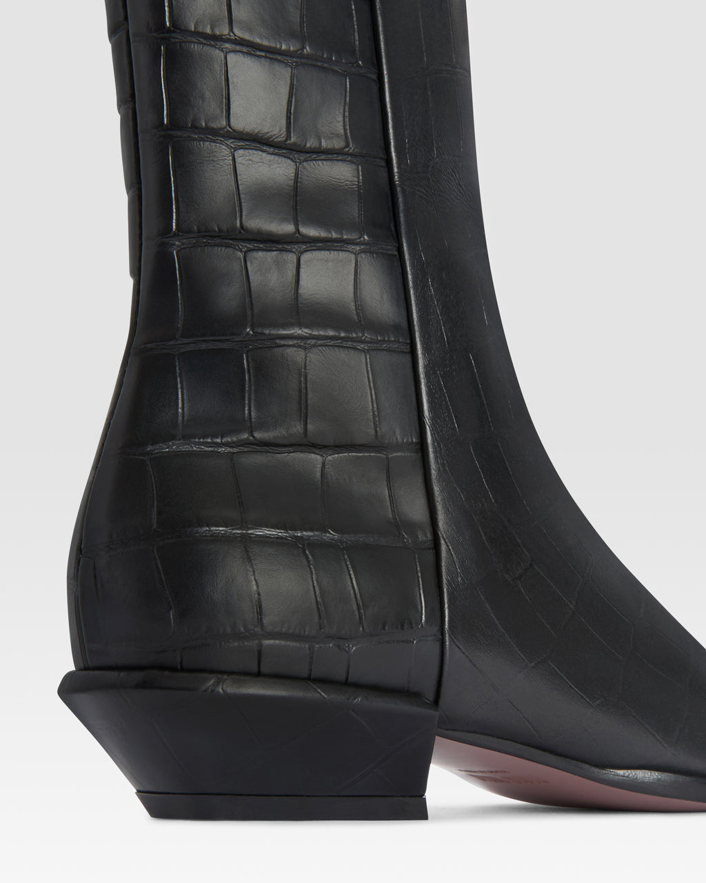 CROCO-PRINT LEATHER ANKLE BOOT