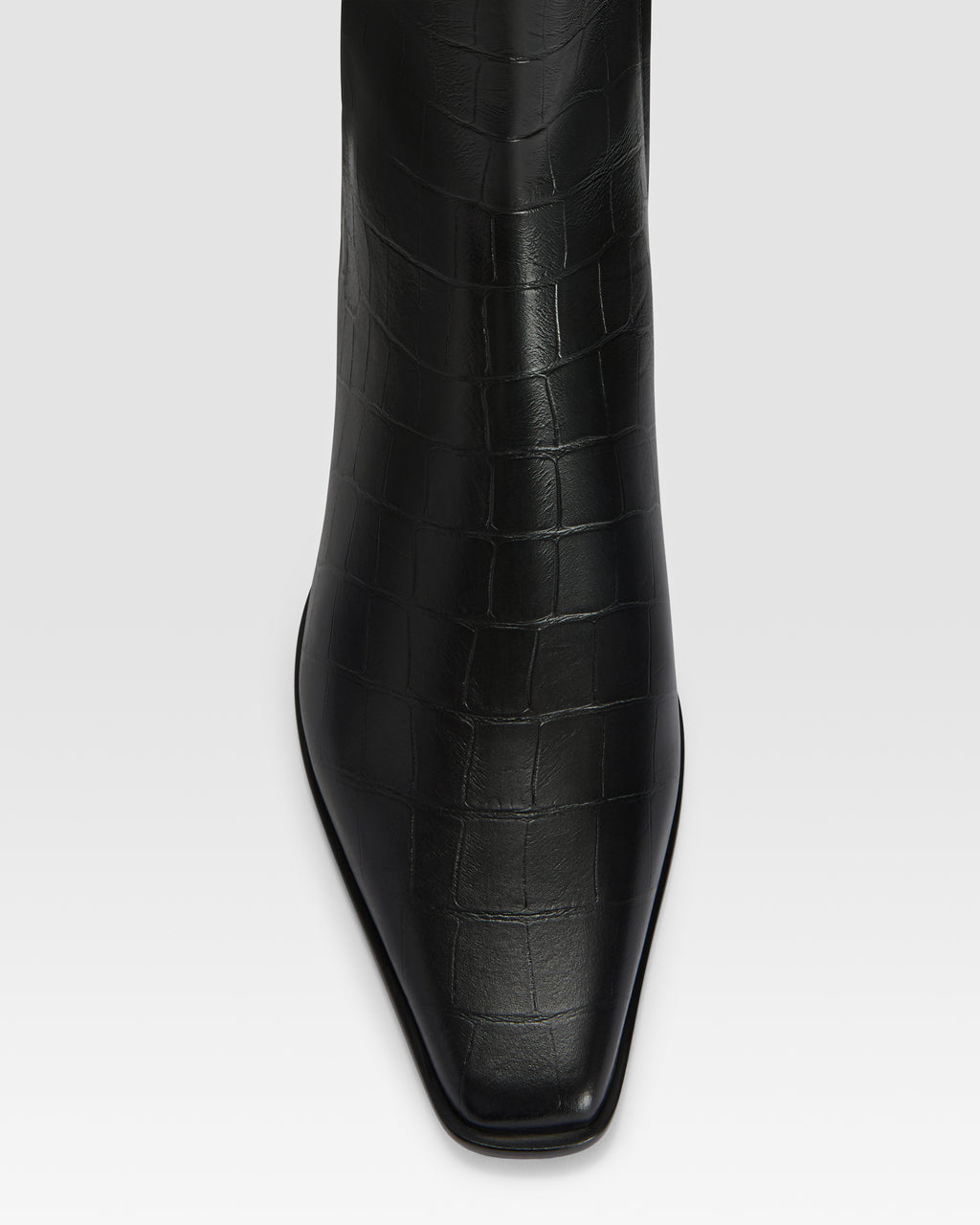 CROCO-PRINT LEATHER ANKLE BOOT