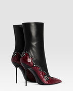 NAPPA LEATHER ANKLE BOOT WITH CUT-OUT EMBROIDERY AND HEART INLAYS