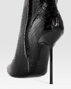 PYTHON-PRINT LEATHER BOOT WITH CUT-OUT EFFECT