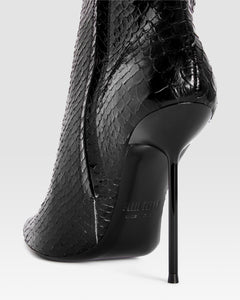 PYTHON-PRINT LEATHER BOOT WITH CUT-OUT EFFECT