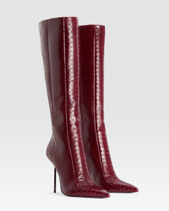 PYTHON-PRINT LEDERSTIEFEL MIT CUT-OUT-EFFEKT